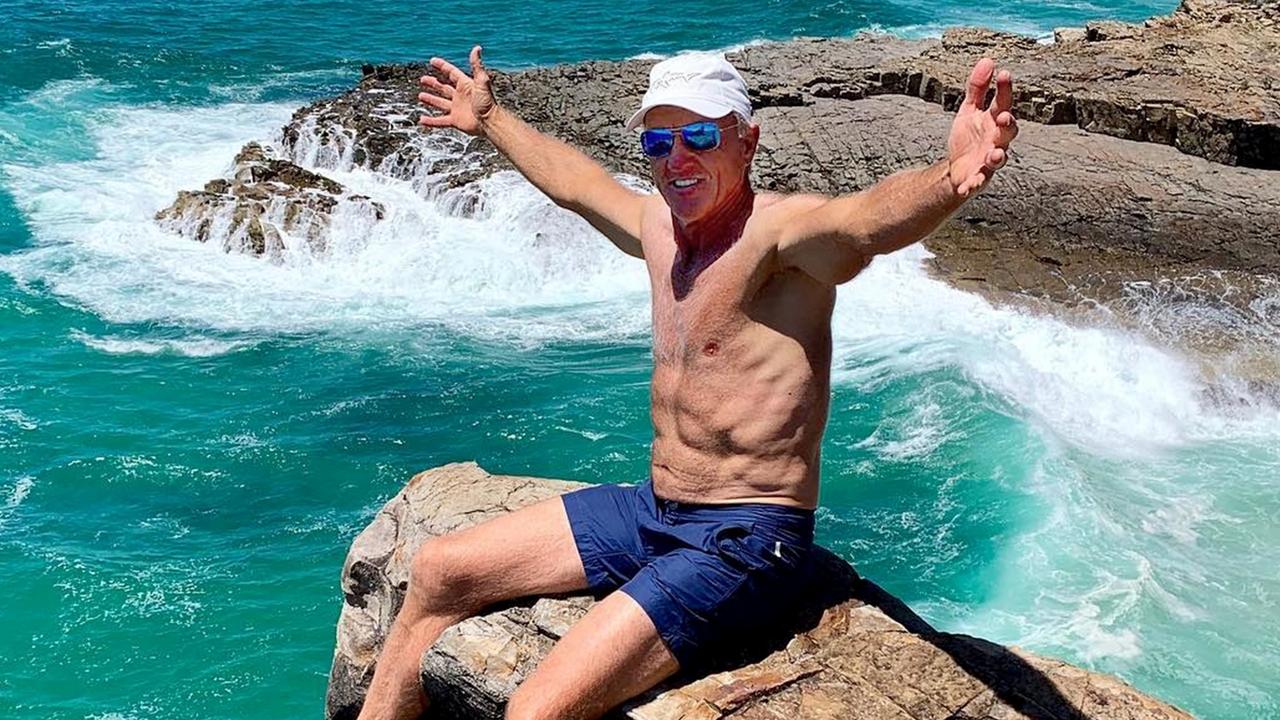 Instagram image of Greg Norman on holidays at Sunshine Beach