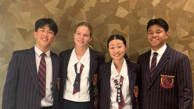 Brisbane State High School leaders Peter Wang, Molly Stoddart, Olive Chen, and Siliva Leofa. Photo – contributed.