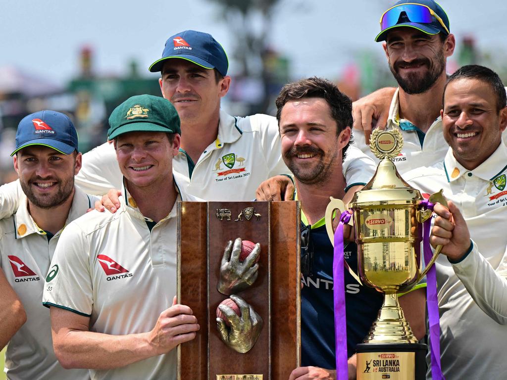 Australia celebrates its series win. Picture :Ishara S.Kodikara/AFP