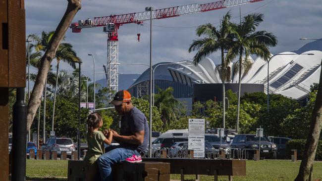 A 24m crane towers over the Convention Centre redevelopment site. Picture: Brian Cassey