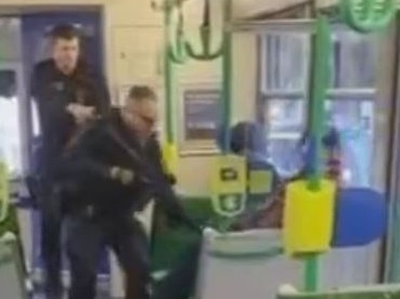 A man was tasered by police after he allegedly threatened to kill passengers on Melbourne tram. Source: Twitter/10news