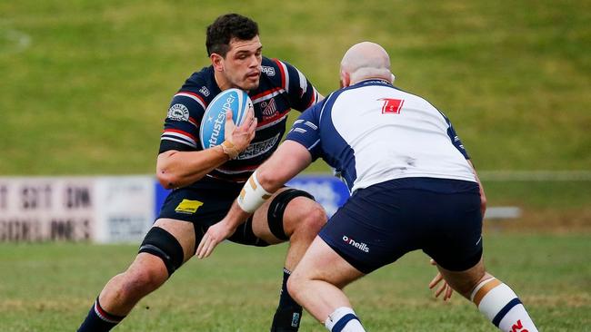 Action in the Shute Shield preliminary final between Easts and Eastwood.