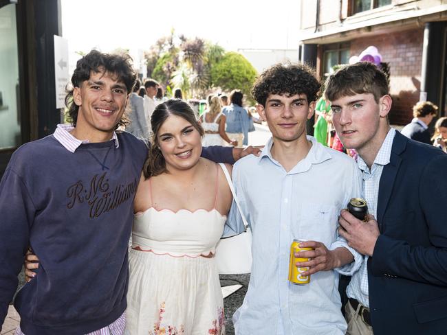 At Weetwood raceday are (from left) Jaydahn Hearn, Lucia Sperling, Ryan De Bortoli and Jim Mann at Clifford Park, Saturday, September 28, 2024. Picture: Kevin Farmer