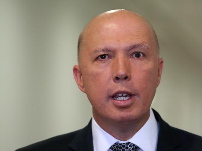 Home Affairs Minister Peter Dutton at Parliament House in Canberra.