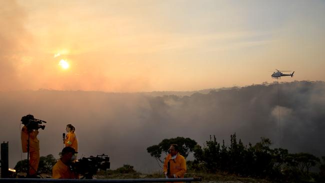 Media do live crosses at Alfords Point and Menai. Picture by Damian Shaw