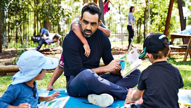 Goodes’ crusade for childhood education is driven deeply by his own past. Picture: James Green