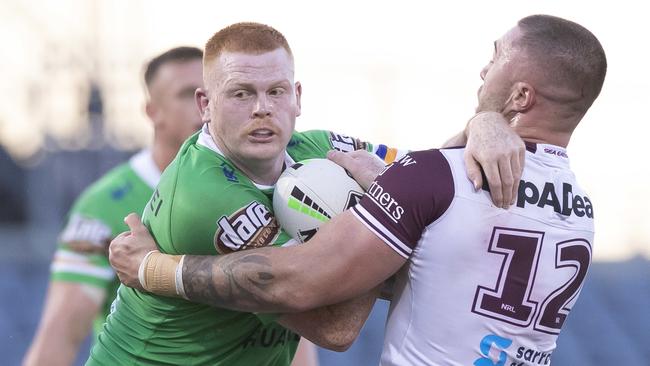 Corey Horsburgh will play for the Bulldogs this weekend on loan from the Raiders. Picture: AAP Image/Craig Golding