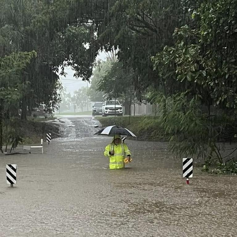 Tracy Raiteri shared this picture of the flooding in Townsville which she described as like the 'night of Noah'.