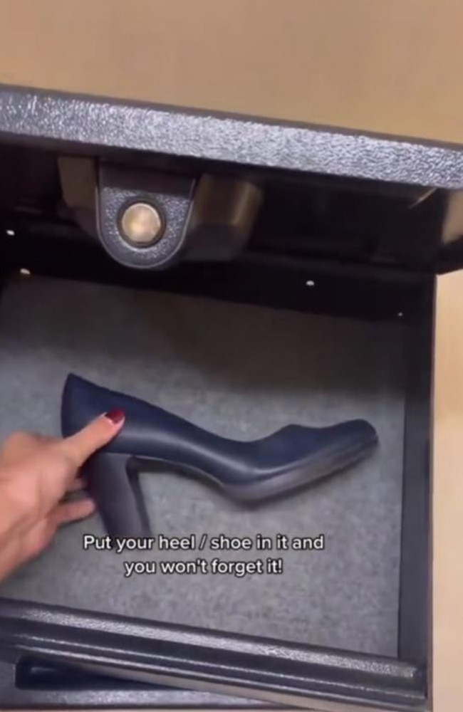 She leaves her work shoe in the safe. Picture: TikTok/esthersturrus