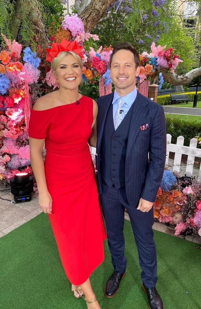 Studio 10 host Sarah Harris looks ‘spectacular’ in a red one shoulder dress. Picture: Instagram