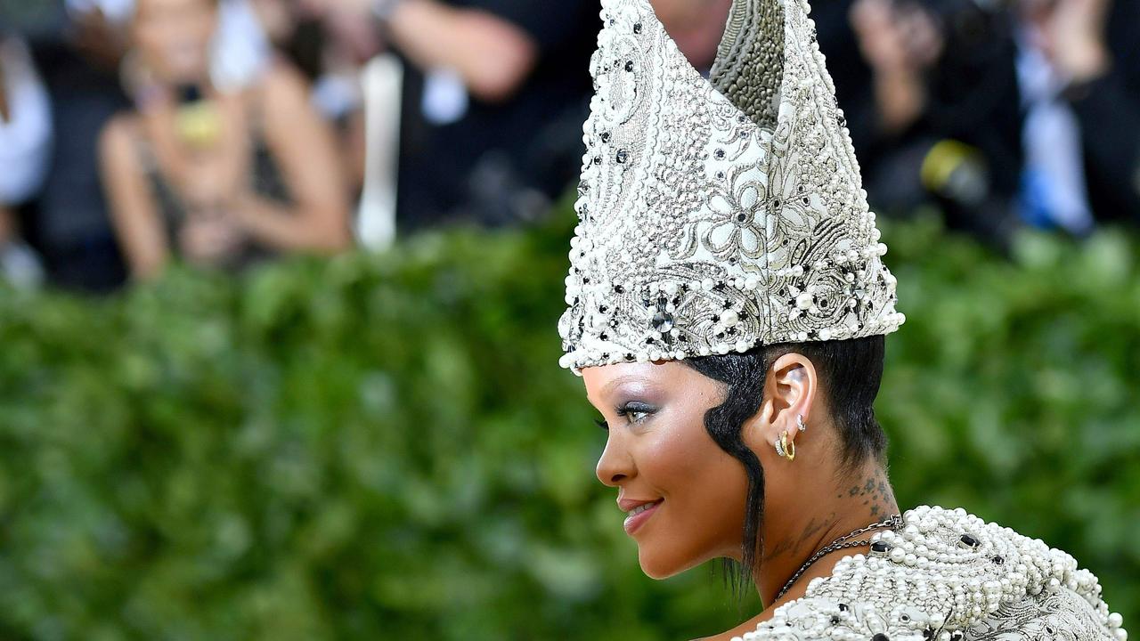 Usual Met Gala MVP Rihanna — seen here at last year’s event — won’t be in attendance tomorrow. Picture: AFP 