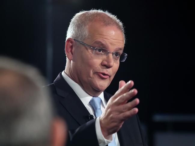 The Prime Minister Scott Morrison during the Sky News/Courier Mail People's Forum in Brisbane. Picture: Gary Ramage/News Corp Australia