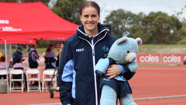 Rachel Bardney has led NSW to victory at the 2019 Australian Little Athletics Championships. Picture: Lisa Bardney