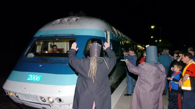 Scenes at the Lismore train station in 2004 when the last XPT ran.