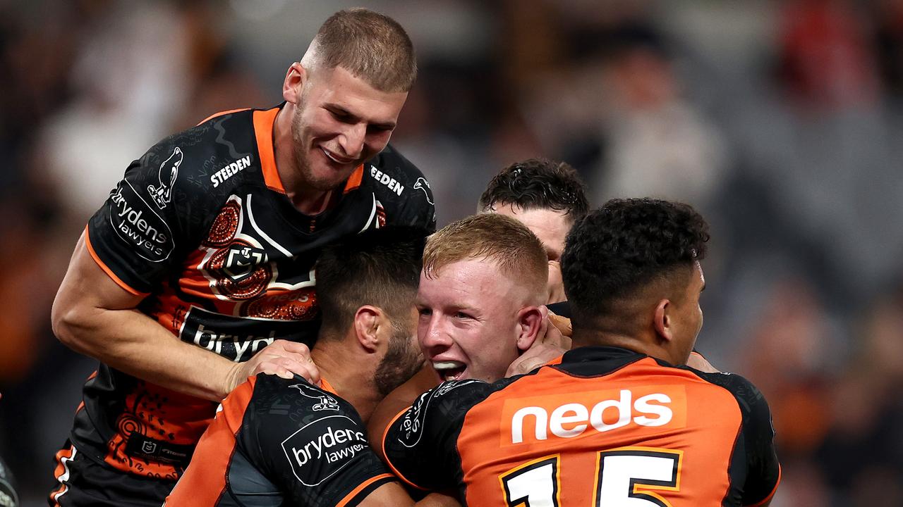 The Tigers may have finally shaken off their inconsistencies after a dominant win over the Dragons. Picture: Getty Images.