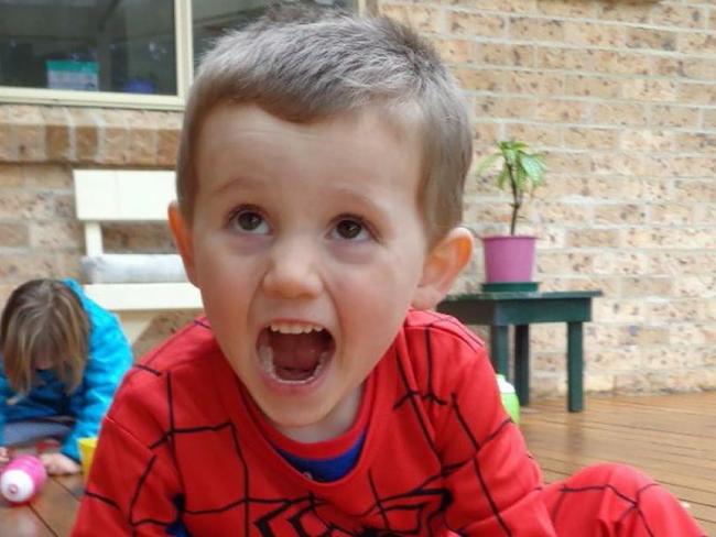 EMBARGO FOR TWAM 4 DEC 2021. New photo of Missing  boy William Tyrrell wearing  the actual Spiderman suit in which he disappeared in. Exhibit image released by the William tyrrell Inquest. Supplied