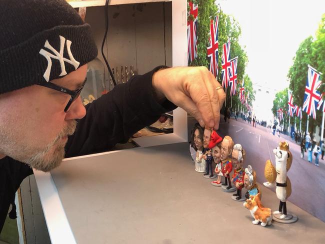 Toy inventor Steve Casino, from Kentucky, paints the royal family for the Today show.