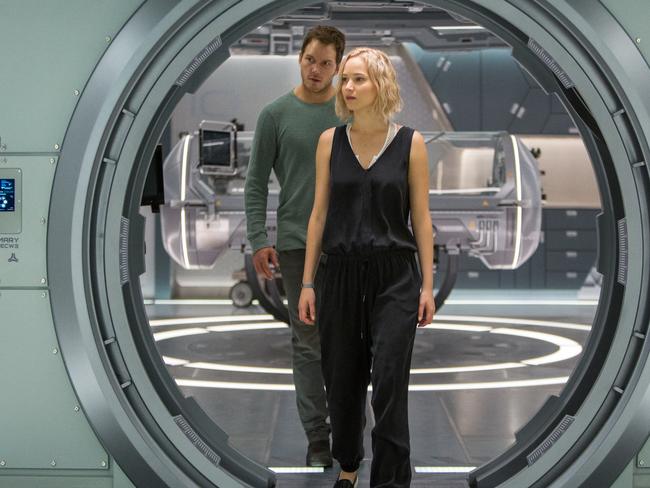 Jennifer Lawrence and Chris Pratt in Passengers — a critically-panned box office hit.