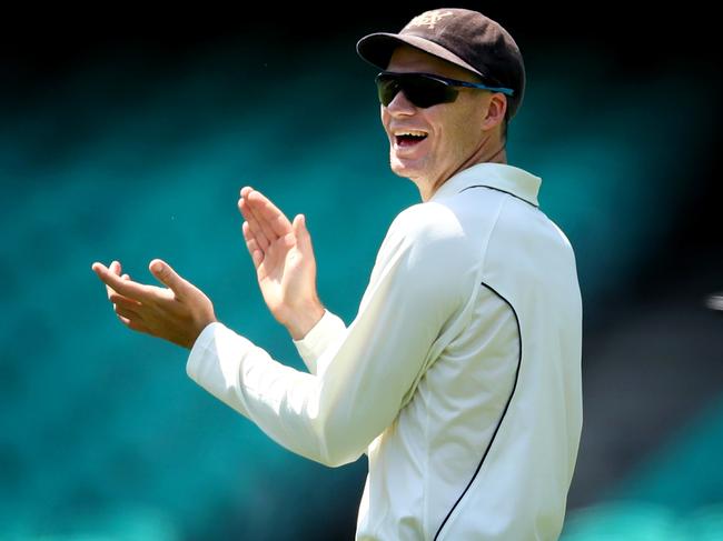 Peter Handscomb during the Sheffield Shield game between the NSW Blues and the Victorian Bushrangers at the SCG , Moore Park . Picture : Gregg Porteous