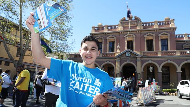 The numbers are in: Cumberland and Parramatta have a new look council, with some familiar faces returning. Abdullah Sankari, 15, pictured at Parramatta Town Hall volunteering for Liberal candidate Martin Zaiter Picture: David Swift