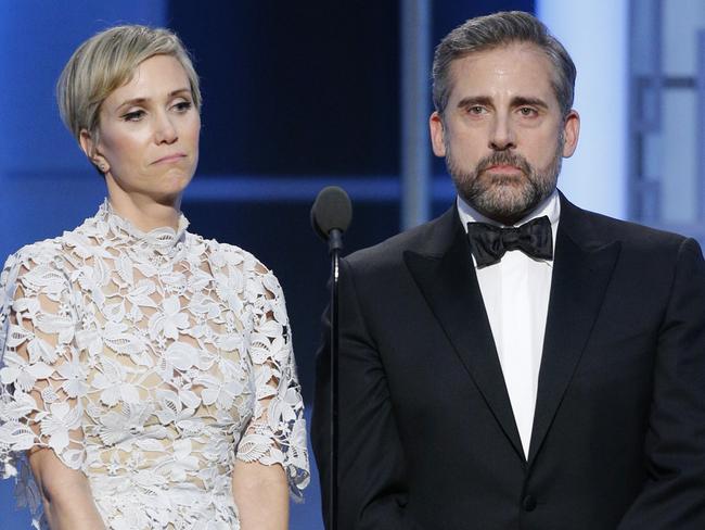 The pair’s Golden Globes presenting slot was either hilarious or painful (depending on your tolerance for awkward humour) Picture: Getty