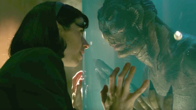 Sally Hawkins and the creature (played by Doug Jones) in The Shape of Water.