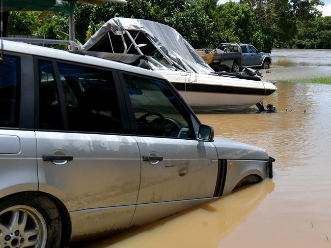 Wednesday February 13. Heavy rain causes flooding in North Queensland. Clean up after flooding in Ingham. Backyard of home in Cordelia next to Herbert River. Picture: Evan Morgan