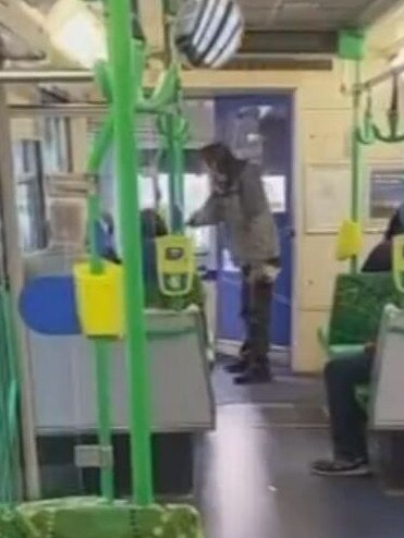 It’s alleged he had stolen from a store before boarding the tram. Source: Twitter/10 news