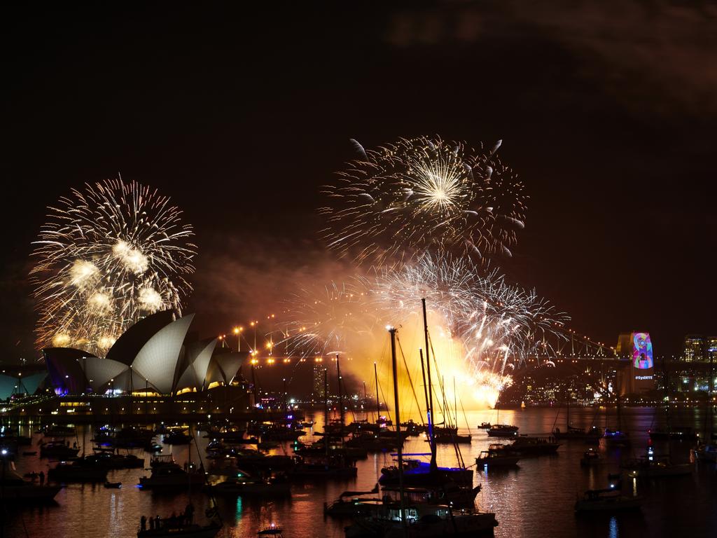 Fireworks explode over the Sydney Harbour Bridge and Sydney Opera House during the 9pm display on New Year's Eve on Sydney Harbour on December 31, 2018 in Sydney, Australia. Picture: Brett Hemmings / Getty Images)