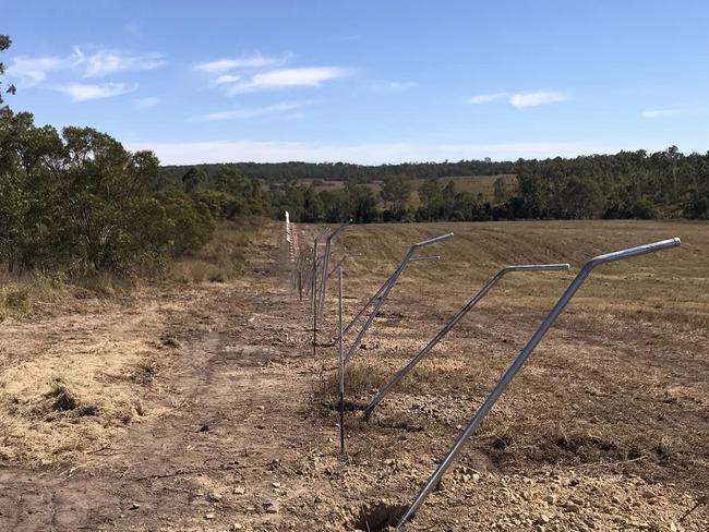 In June 2024, the family returned to their property near Gin Gin to find their fence removed and tire tracks throughout the back of their property.