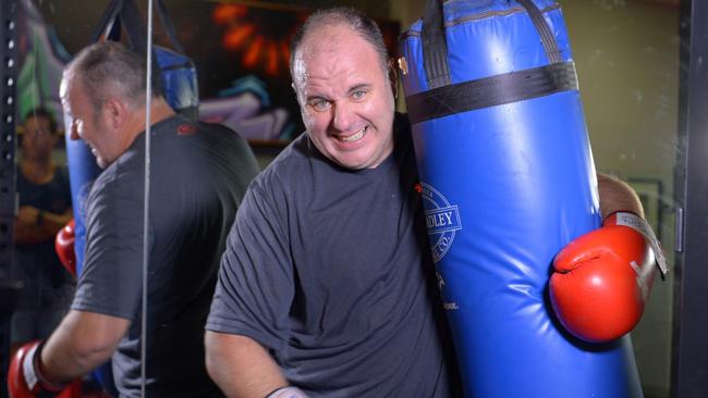 Craig Hutchison working out in preparation for hosting The Footy Show in 2017. Picture: Channel 9