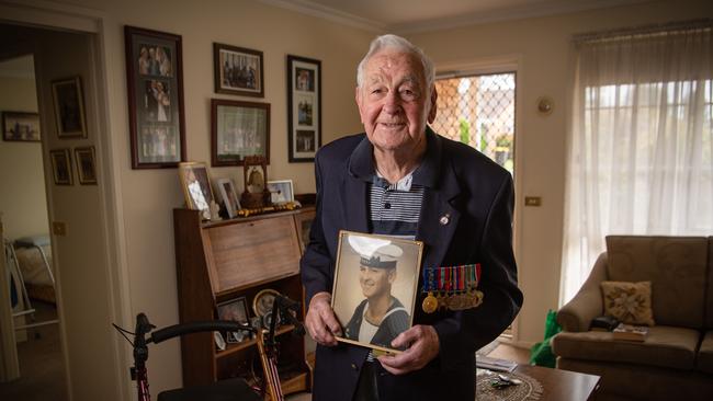 George Raphael, 94, belongs to Mentone RSL. Picture: Jason Edwards