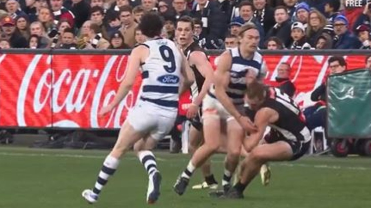 Tom Stewart's bump on Nathan Kreuger.