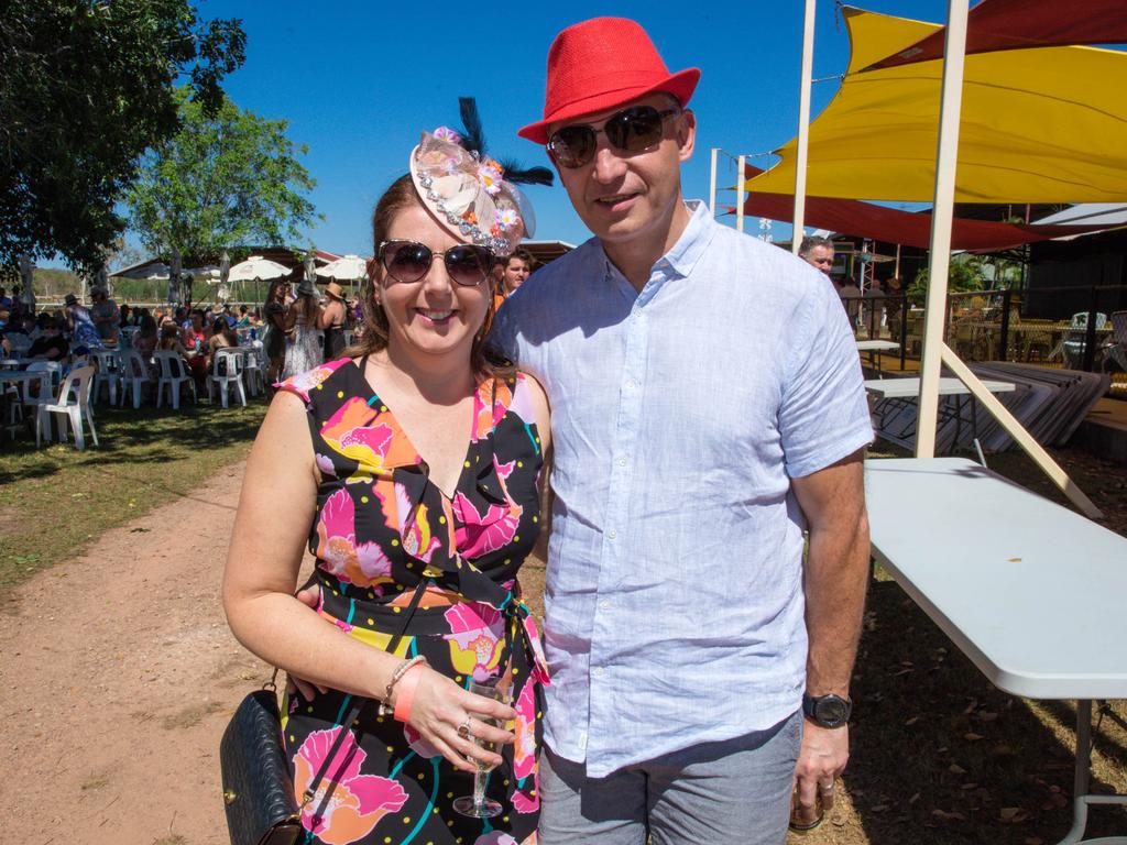 Tanya and Riccardo Cervieri up from Adelaide enjoying the Adelaide River Races. Picture:Glenn Campbell