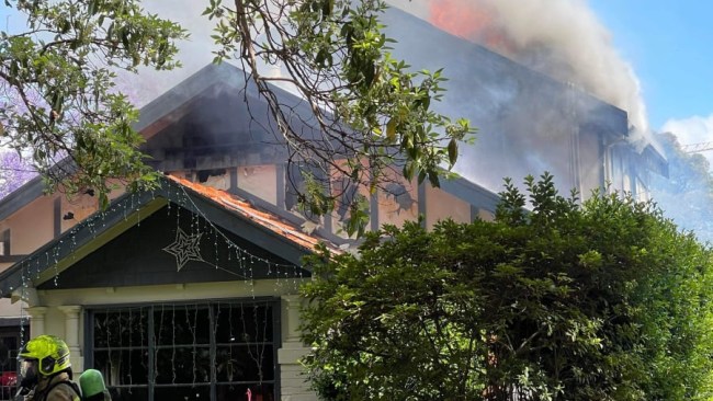 A body has been found after a fire tore through a house on Sydney’s lower North Shore. Picture: NCA.