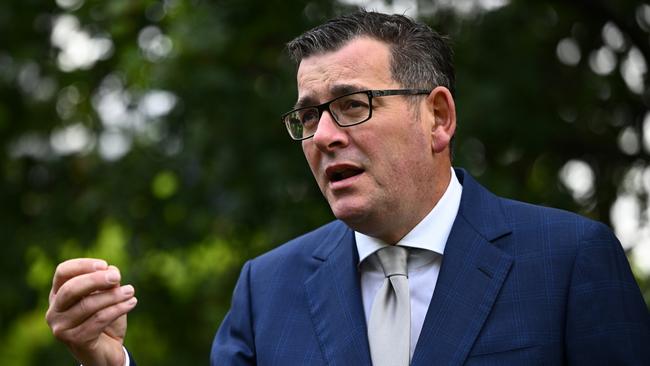 Victorian Premier Daniel Andrews speaks to the media in Melbourne yesterday. Picture: AAP