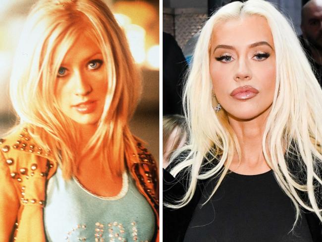 Christina Aguilera, in 1999 and today.