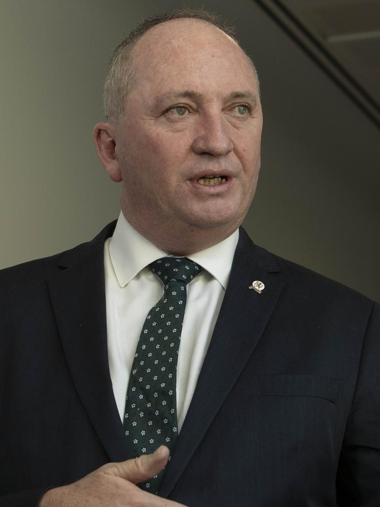 Barnaby Joyce and Deputy Speaker Llew O’Brien were forced to stage a strategic retreat from the pub on Sunday night. Picture: NCA NewsWire/Gary Ramage