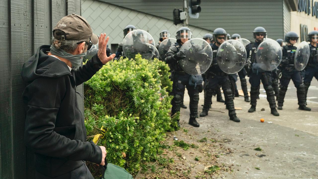 Police outside the event. Picture: NewsWire / Luis Enrique Ascui