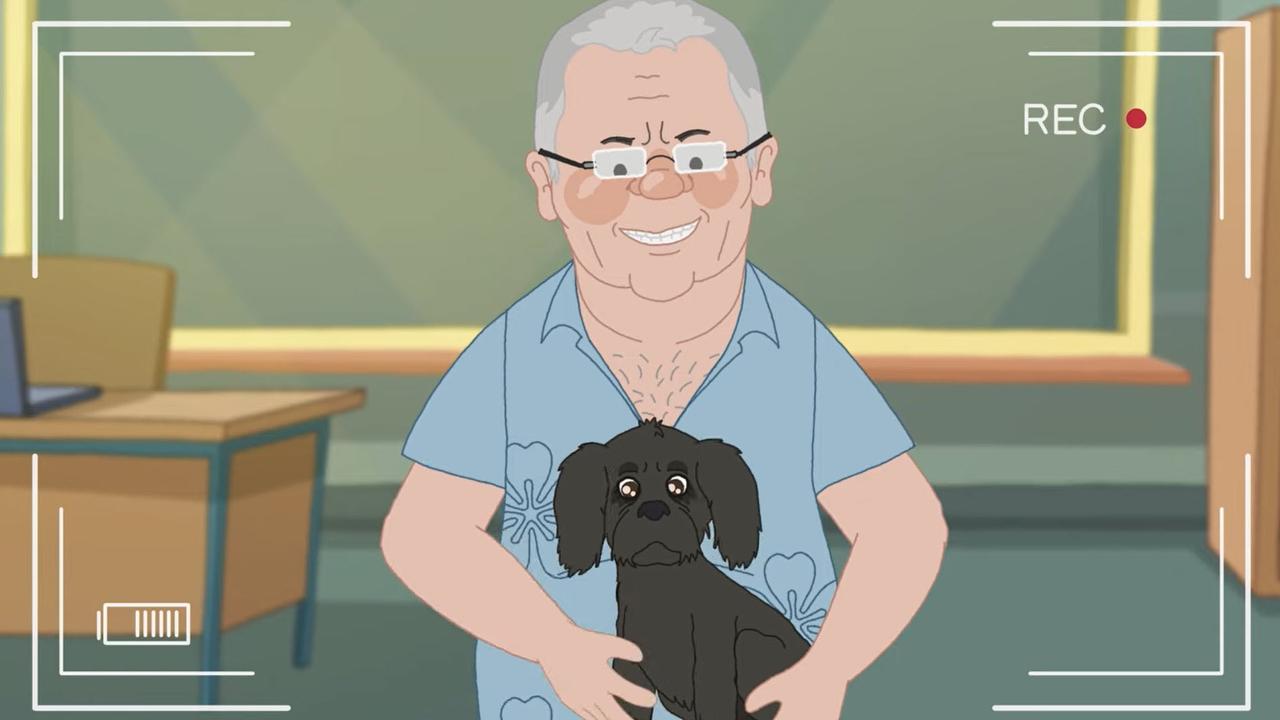 The cartoon also featured ScoMo and "Spotty from Barketing".