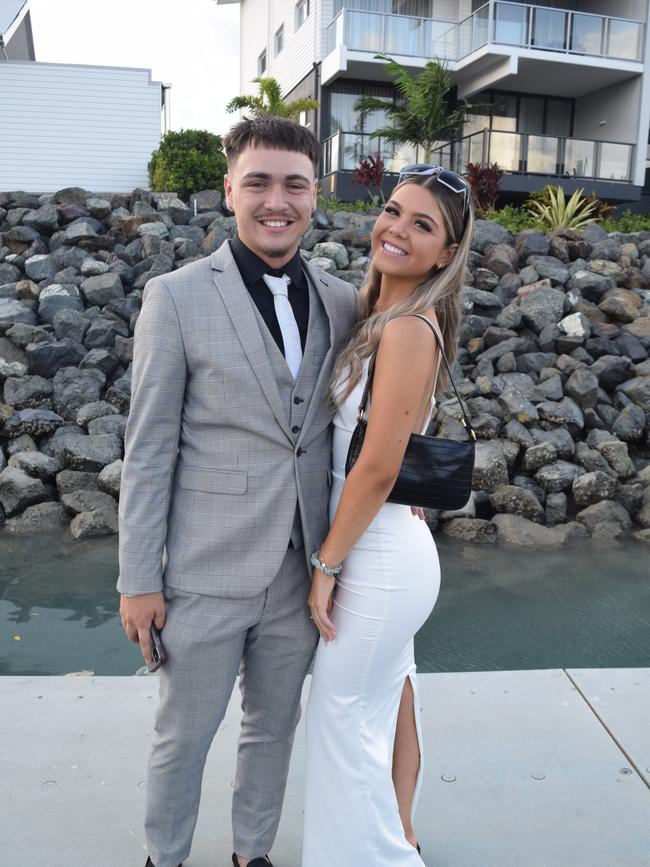 Kainoa Close-Houston and Ella Dray at the Proserpine State High School formal. Picture: Elyse Wurm