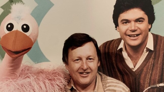 Ossie Ostrich creator Ernie Carroll (middle) died on March 30. Picture: Supplied