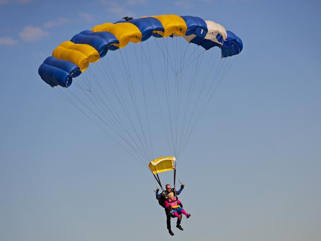 Admire Melbourne from 15,000 feet — just get through the 60 second free fall. Picture: Nathan Dyer