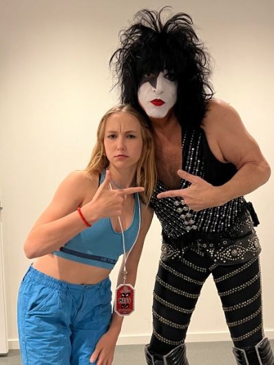 He posted a snap with his older daughter Sarah for her 14th birthday back in January this year. Picture: Twitter / Paul Stanley