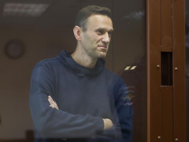 Russian opposition leader Alexei Navalny at a court hearing in Moscow in February 2021. Picture: AFP