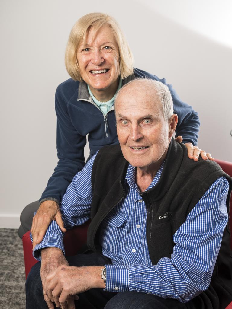 Bruce and Margaret Stewart celebrate their 50th wedding anniversary along with three other couples from the Toowoomba Parkinson's Group. Picture: Kevin Farmer