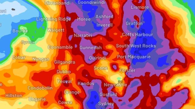 Heavy rainfall up to 300mm is forecast across parts of eastern NSW this week. Picture: NSW Incident Alerts