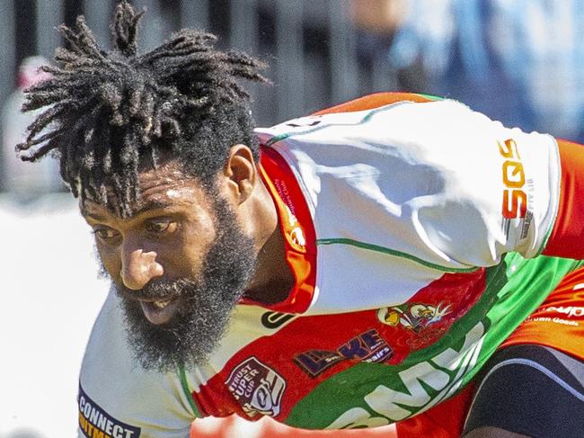 Edene Gebbie scores in the Intrust Super Cup rugby game between Wynnum Manly Seagulls and Burleigh Bears, Sunday, September 8, 2019 (AAP Image/Richard Walker)