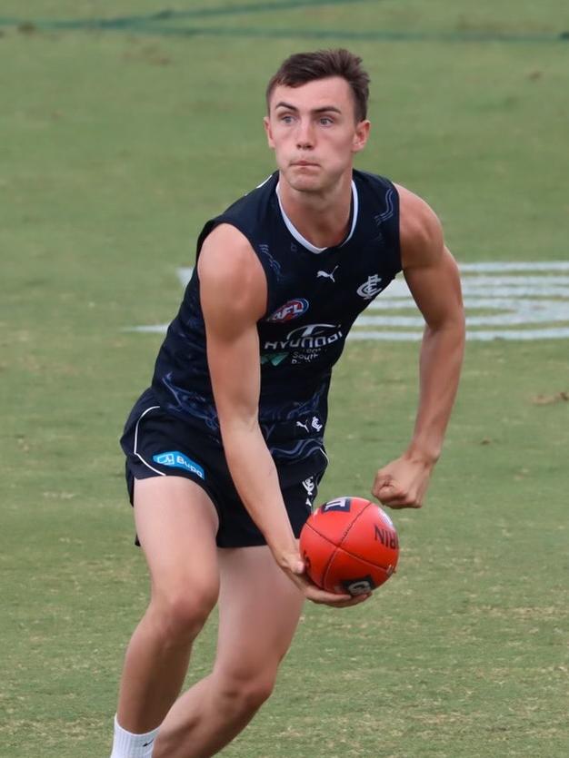 Jagga Smith at Carlton training on Friday. Picture: Rose Zarucky.