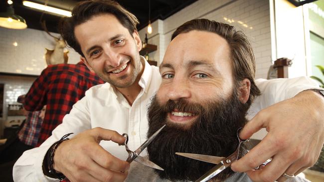 Scandizzo with Jimmy Bartel at King’s Domain. Picture: David Caird